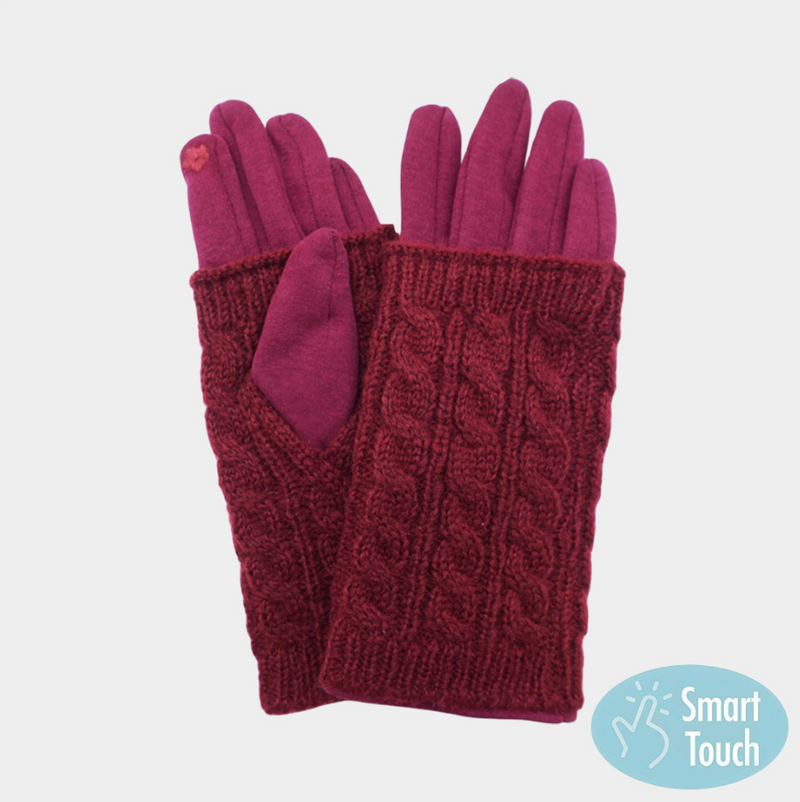 Cable Knit Smart Touch Gloves