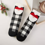 Checkered Santa Non-Slip Socks