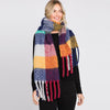 Plaid Blanket Scarf Blue Yellow