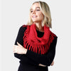 Mini Tube Fringe Scarf Coral