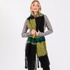 Multi Stripe Blanket Scarf Green