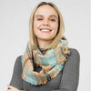 Plaid Check Infinity Scarf Beige