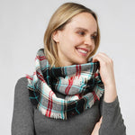 Plaid Check Infinity Scarf Black