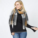 Plaid Shawl Scarf Black