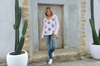 Wooden Ships Mini Daisy V-Neck Sweater Whim Pink