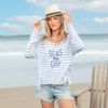 Wooden Ships Seas The Day striped sweater with embroidery at The Lazy Daisy