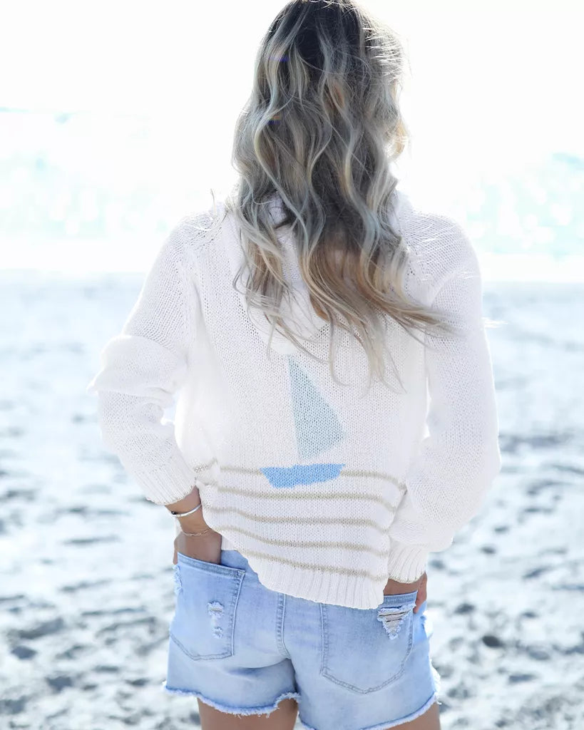 Breaker White/Khaki Stripe