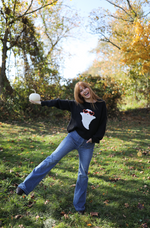 Sweet Ghost Chunky Crew sweater with heart-sunglasses ghost motif