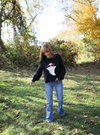 Sweet Ghost Chunky Crew sweater with heart-sunglasses ghost motif