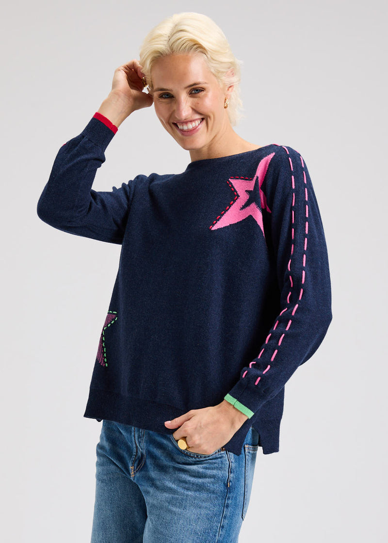 Zaket & Plover Threaded Star Sweater with knit star design