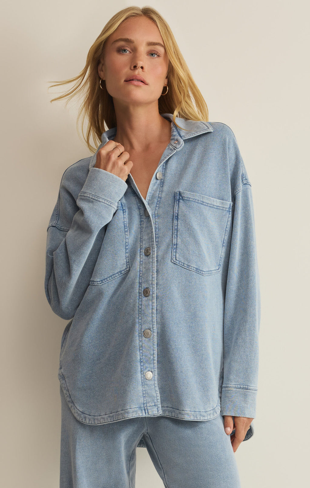 Z Supply All Day Knit Denim Jacket | Soft French Terry – Lazy
