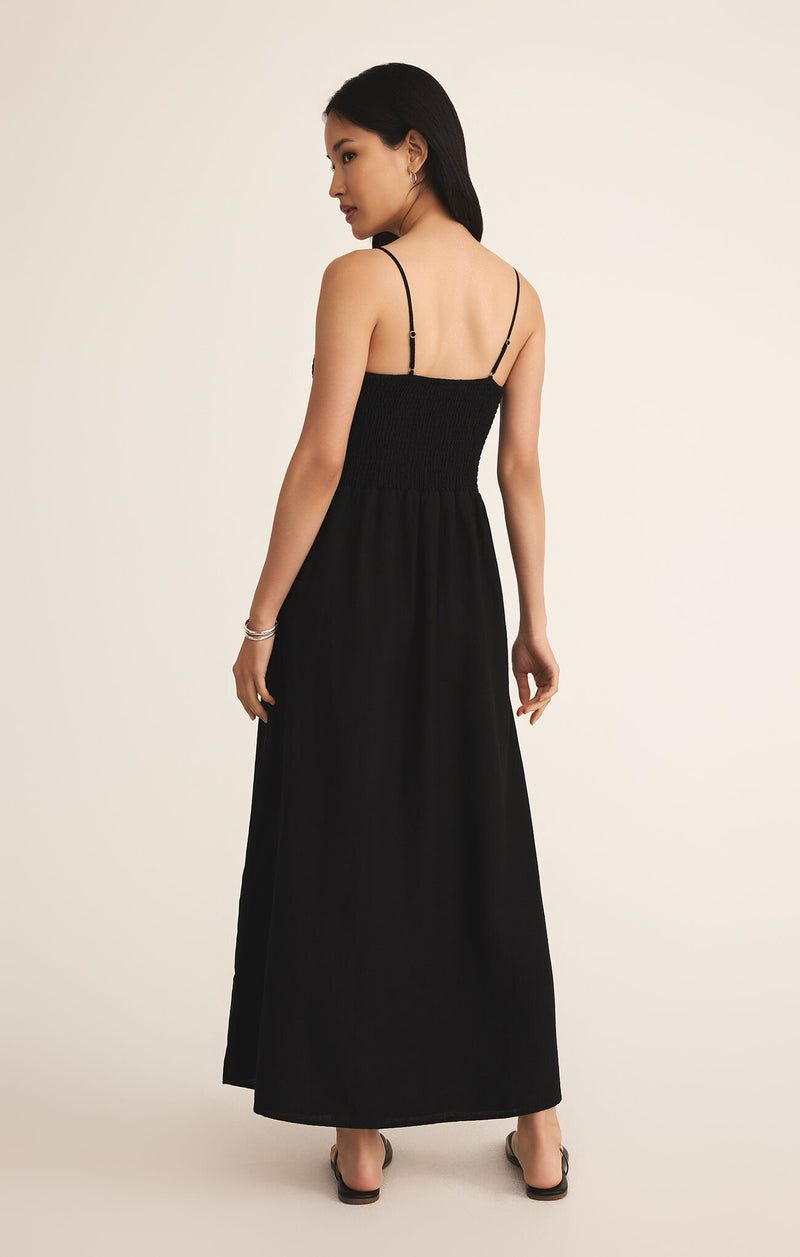 Z Supply Bayside Linen Maxi Dress Black