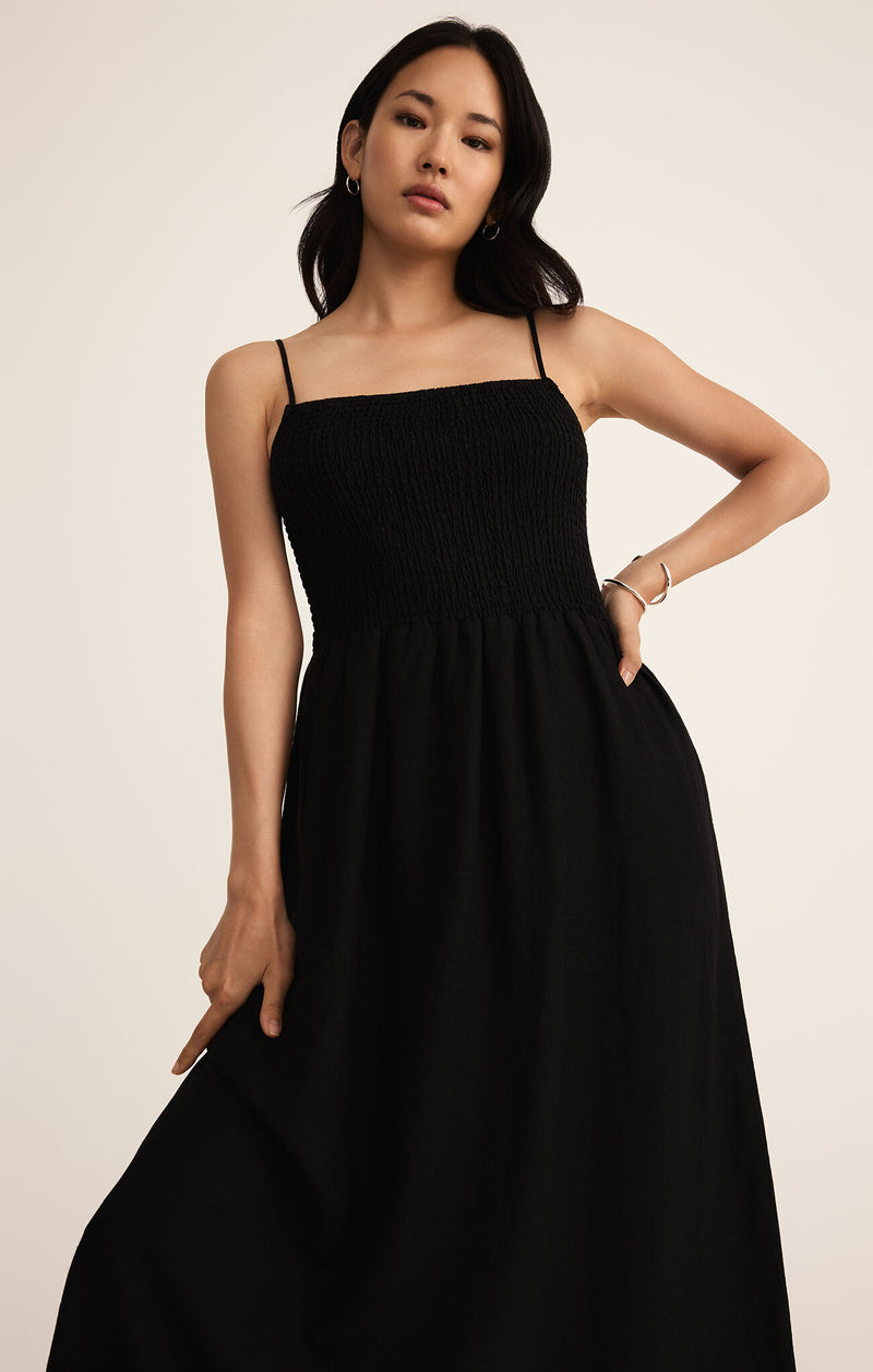 Z Supply Bayside Linen Maxi Dress Black