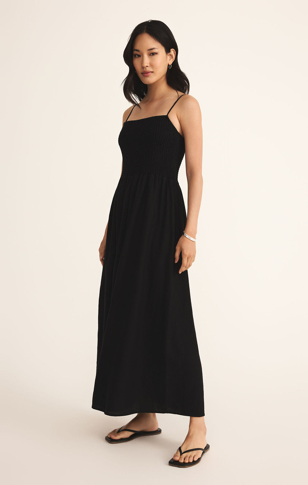 Z Supply Bayside Linen Maxi Dress Black