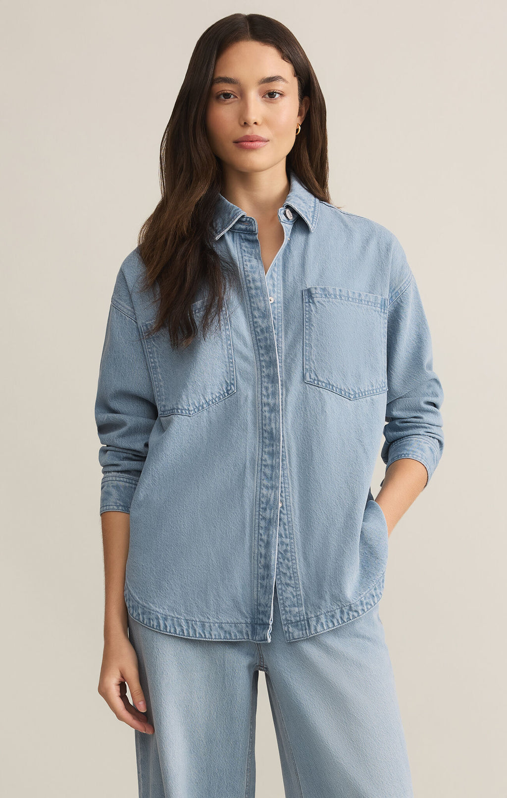 Z Supply All Day Denim Jacket Light Vintage Indigo