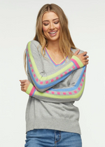Zaket & Plover Jacquard Sleeve Sweater