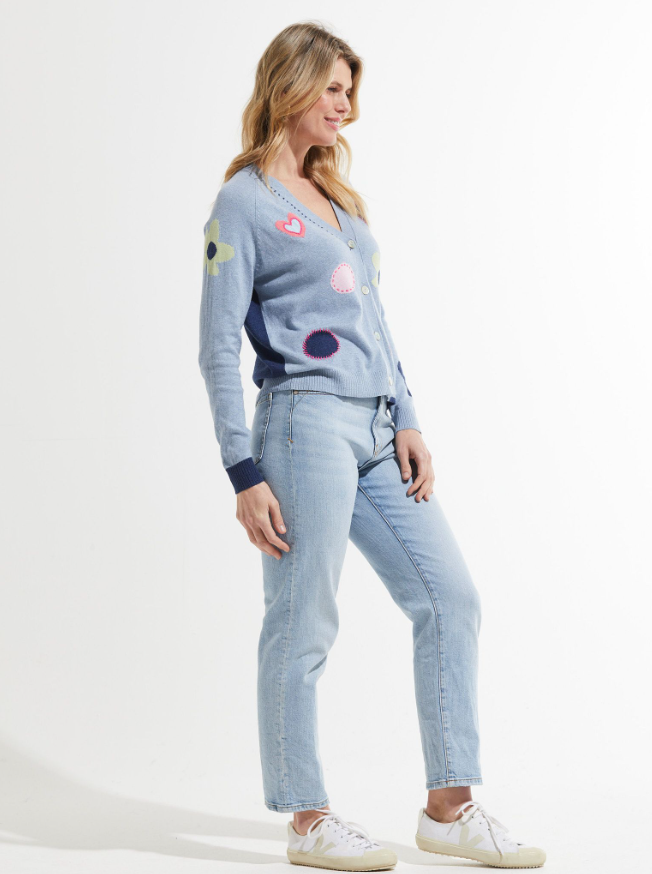 Zaket & Plover Flowers + Spots Cardi Jean