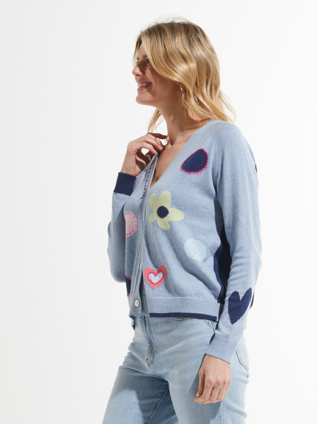 Zaket & Plover Flowers + Spots Cardi Jean