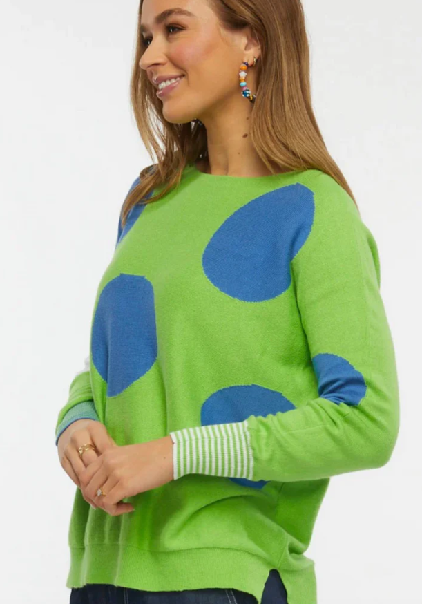 Zaket & Plover Spot Sweater Lime