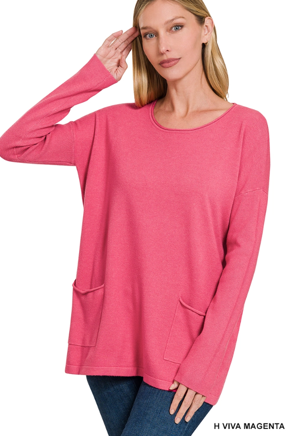 Zenana Front Pocket Sweater