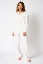 Chenille Cozy Cable V-Neck Sweater