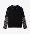 Relaxed fit embroidered sweater perfect for cool-weather layering
