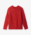 Classic red cable knit sweater perfect for holiday season wear