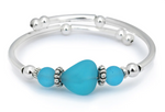 Crazy Art Girl Sea Glass Wrap Bracelet Aqua