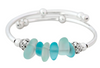 Crazy Art Girl Sea Glass Wrap Bracelet Blue Mix