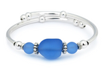 Crazy Art Girl Sea Glass Wrap Bracelet Sapphire