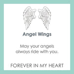 Lola Jewelry Angel Wings Pendant Message: Forever In My Heart