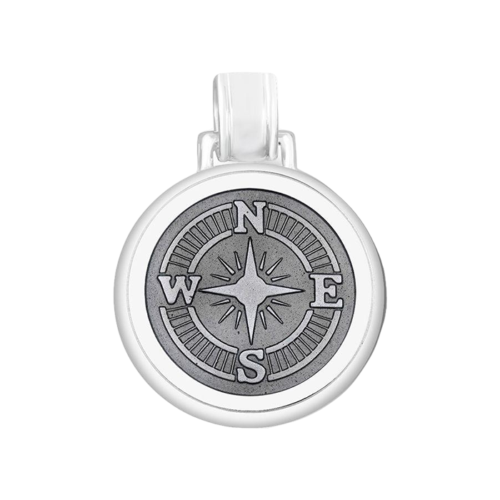 Lola Jewelry Compass Rose Pendant Large Pewter