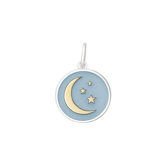 LOLA® Moon & Stars Gold Pendant Pale Blue