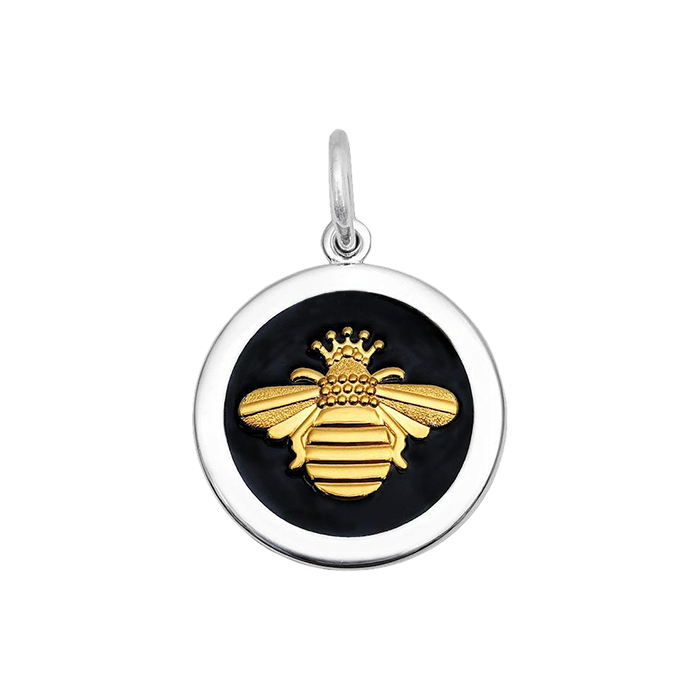 Lola Jewelry Queen Bee Gold Pendant Black