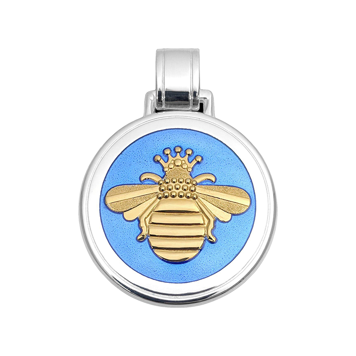Lola Jewelry Queen Bee Gold Pendant Periwinkle Large