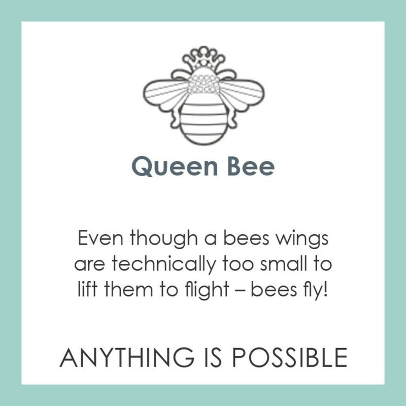 Lola Jewelry Queen Bee Gold Pendant Message: Anything Is Possible
