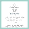 Lola Jewelry Sea Turtle Pendant Message Card: Adventure Awaits