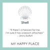 Lola Jewelry Shell Pendant Message Card: My Happy Place