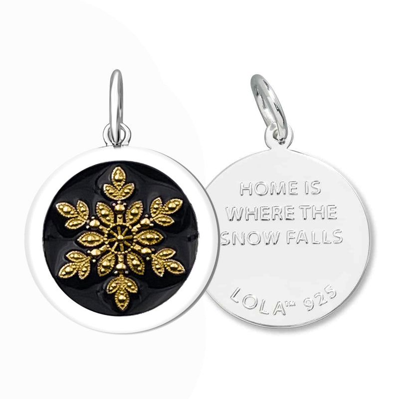 LOLA® Snowflake Gold Pendant "Home Is Where The Snow Falls"