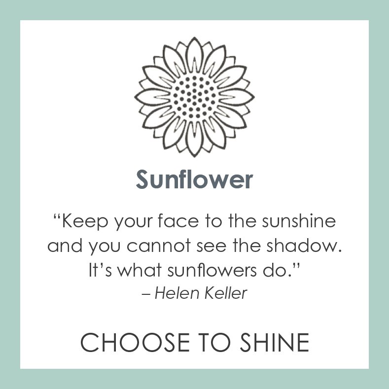 Lola Jewelry Sunflower Pendant Message: Choose To Shine