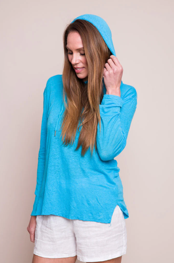 Suzy D Lacey Linen Jersey Hoodie