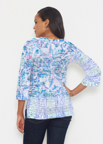 Whimsy Rose Lilly - Banded 3/4 Bell-Sleeve V-Neck Tunic