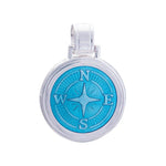 Lola Jewelry Compass Rose Pendant Large Light Blue