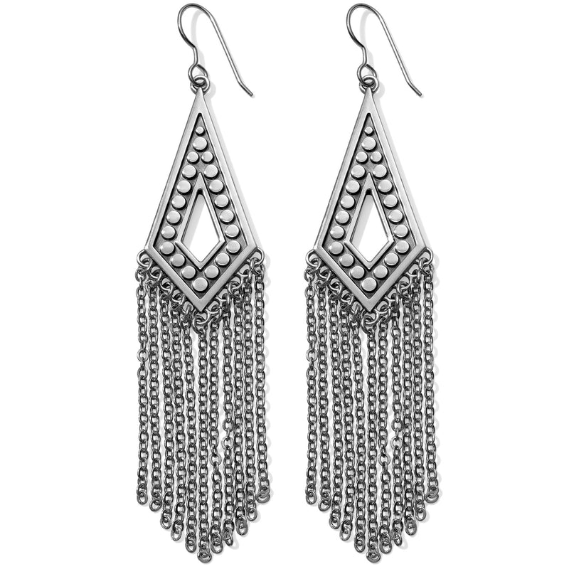 Pebble Disc Fringe French Wire Earrings